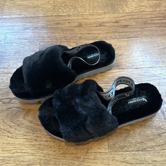 UGG Koolaburra Fluffy Slingback Sandal 8 black gray - Picture 3 of 10